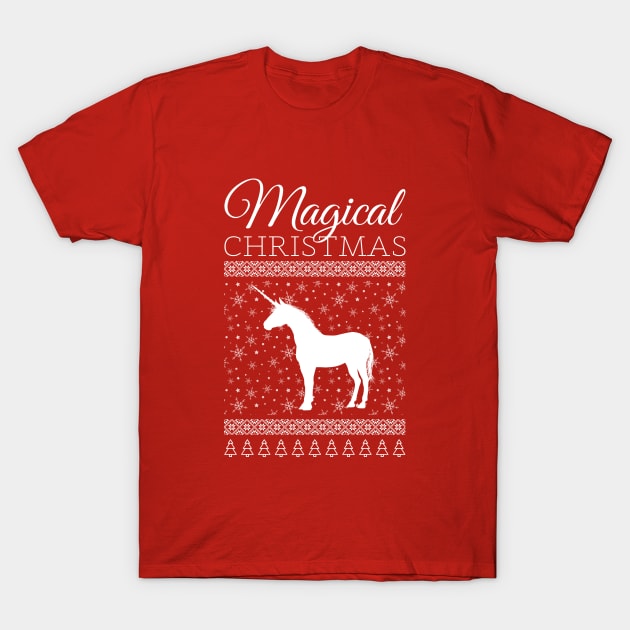 Christmas Unicorn Christmas Present T-Shirt by davidisnoartist